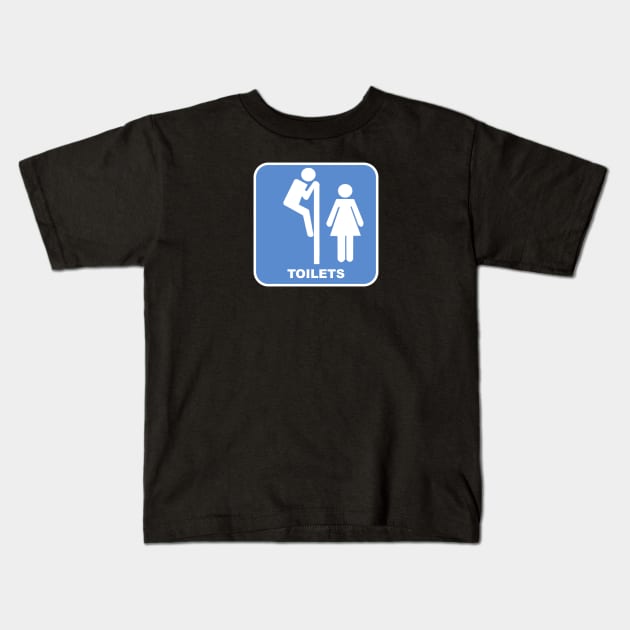 Toilets Kids T-Shirt by Nykos